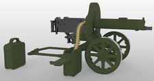 1/24 Scale Battleground M1910 Maxim Machine Gun - Mid to Late War - Tractor Cap