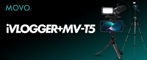 Movo iVlogger Vlogging Kit per iPhone treppiede fullsize - compatibile Lightning - Foto 11 di 15