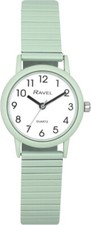 Ravel - Women's Fashion Pastel Silver Tone Expander Bracelet Watch  27mm New