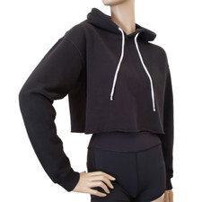 Wild Fable Cropped Hoodie Sweatshirt SZ S Black