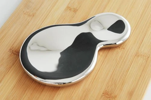 Reposacuchara Alessi "T-1000" en acero inoxidable 18/10 espejo plateado pulido Foto 3 de 4