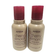 New Aveda Cherry Almond Hand And Body Wash + Lotion 1.7oz 50 mL Each Travel Size