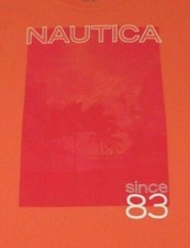 NAUTICA SINCE 83 PALM TREES LOGO - ORANGE XL 18/20 YOUTH T-SHIRT B1425
