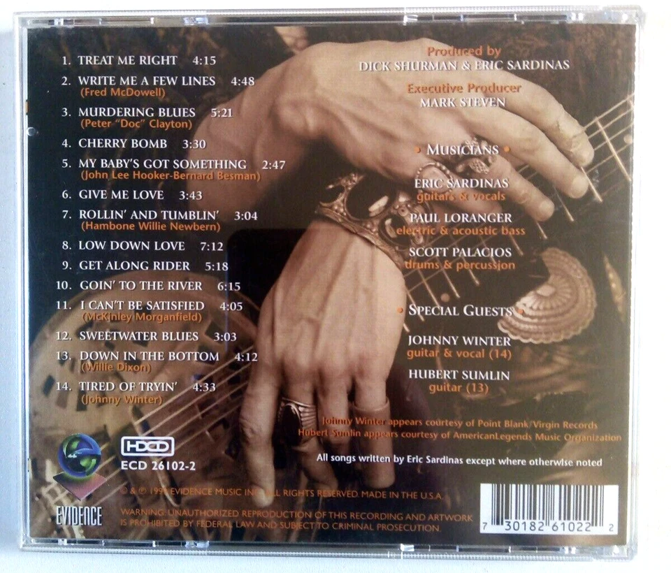 Eric Sardinas - Treat Me Right - HDCD (1999) - Johnny Winter! Hubert Sumlin! - Image 2 of 4