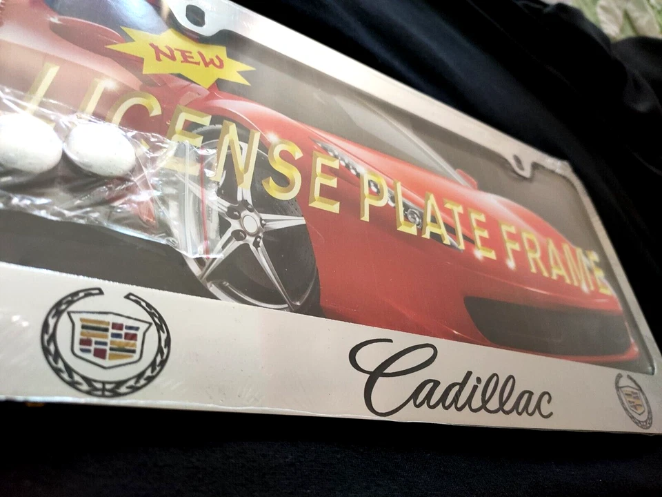 2x Cadillac Logo License Plate Frame Stainless Steel Laser Engraved Car Metal - Image 2 of 4