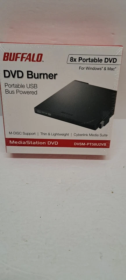 Buffalo MediaStation 8x USB 2.0 Portable DVD Writer with M-Disc DVSM-PT58U2VB - Image 2 of 4