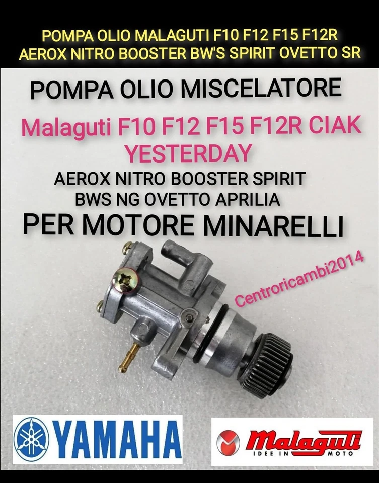TNT F12 F10 F15 CIAK AEROX NITRO BOOSTER POMPA OLIO MALAGUTI F10 F12 F15 F12R AEROX NITRO BOOSTER BW'S SPIRIT OVETTO SR