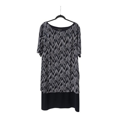 Connected Apparel Dress Size 20W Stretch S/S Layered Blue