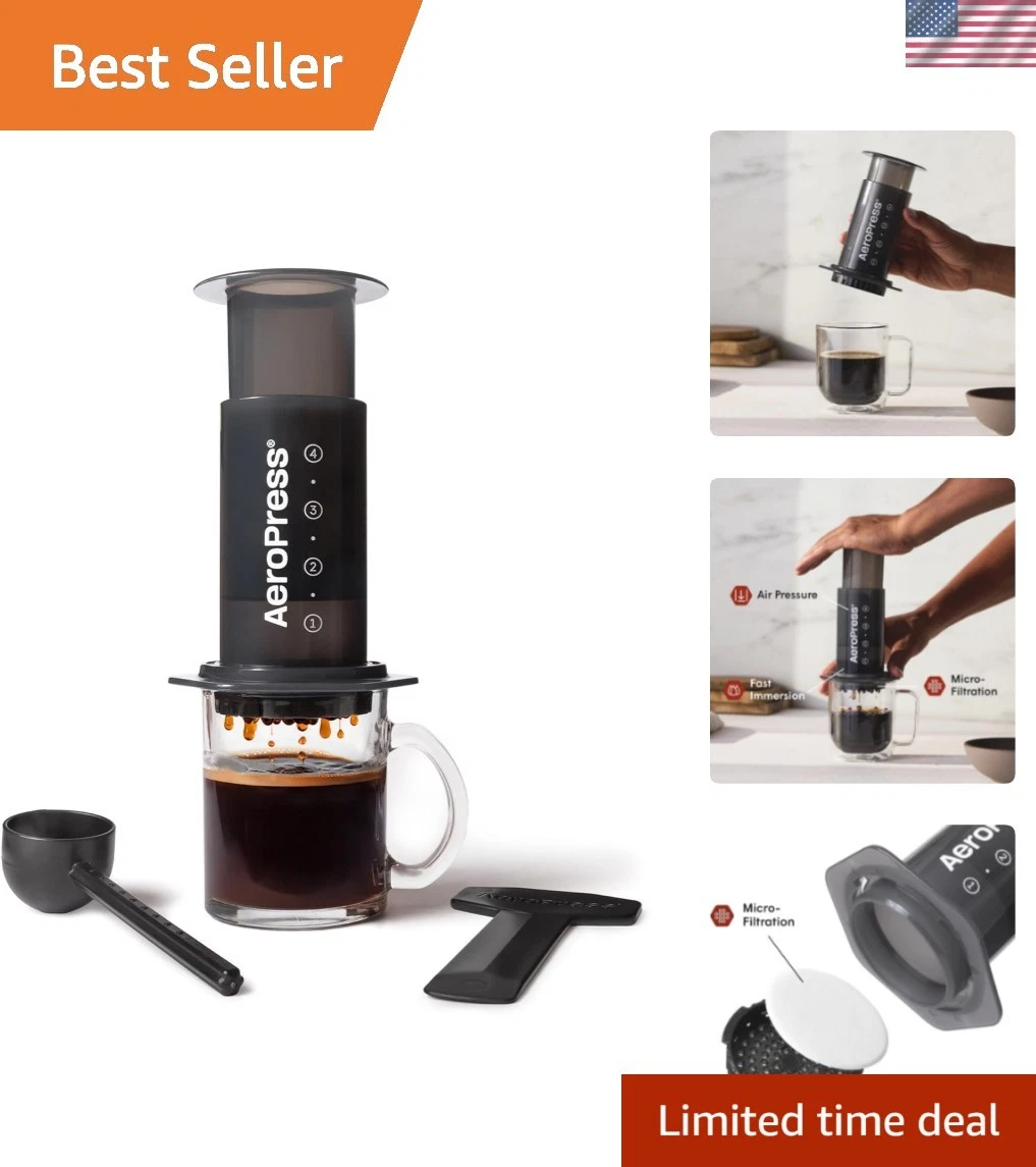 Coffee Press - All-in-One French Press, Pour-Over & Espresso Style Manual Bre...