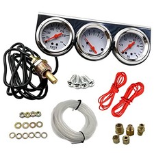 3 in 1 Car Meter Auto Gauge Kit, Voltage Water Temp Chrome Oil Pressure
