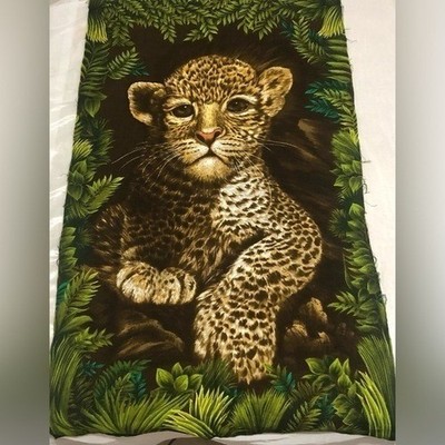 Vintage Leopard Panel Textile Wesco Reltex Homeware