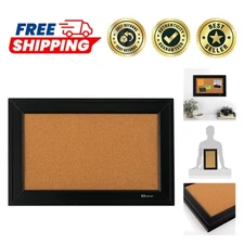 Modern 11” x 17” Framed Cork Message Board with Mounting Hardware Included