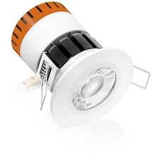 Enlite EN-DE8 Fire-Rated IP65 Downlight, 8W, Dimmable, 4000K *WITH WHITE BEZEL*
