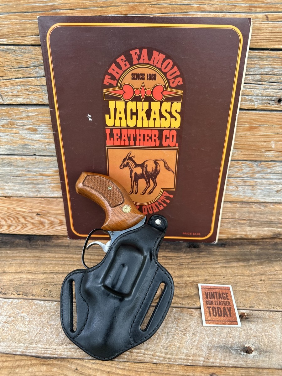 Vintage Jackass Black Leather Lined OWB Holster For S&W Mod 36