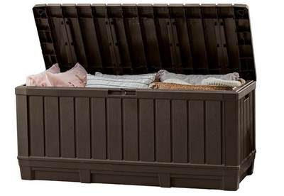 Keter Kentwood 92 Gallon Resin Deck Box Organization and Storage for Patio Furni