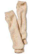 Free People ARMOUR Knit Arm Warmers With Thumb Holes Cream NWOT $34