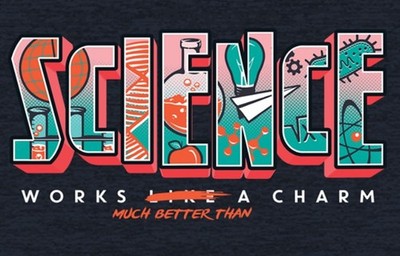 SHIRTWOOT! SCIENCE WORKS BETTER - SIZE: WOMEN M - HEATHER BLUE