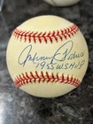 Johnny Podres Signed Rawlings ONL Baseball Auto Inscribed 1955 WS MVP toning