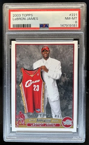 2003-04 Topps LeBron James Rookie RC #221 Cavaliers PSA 8