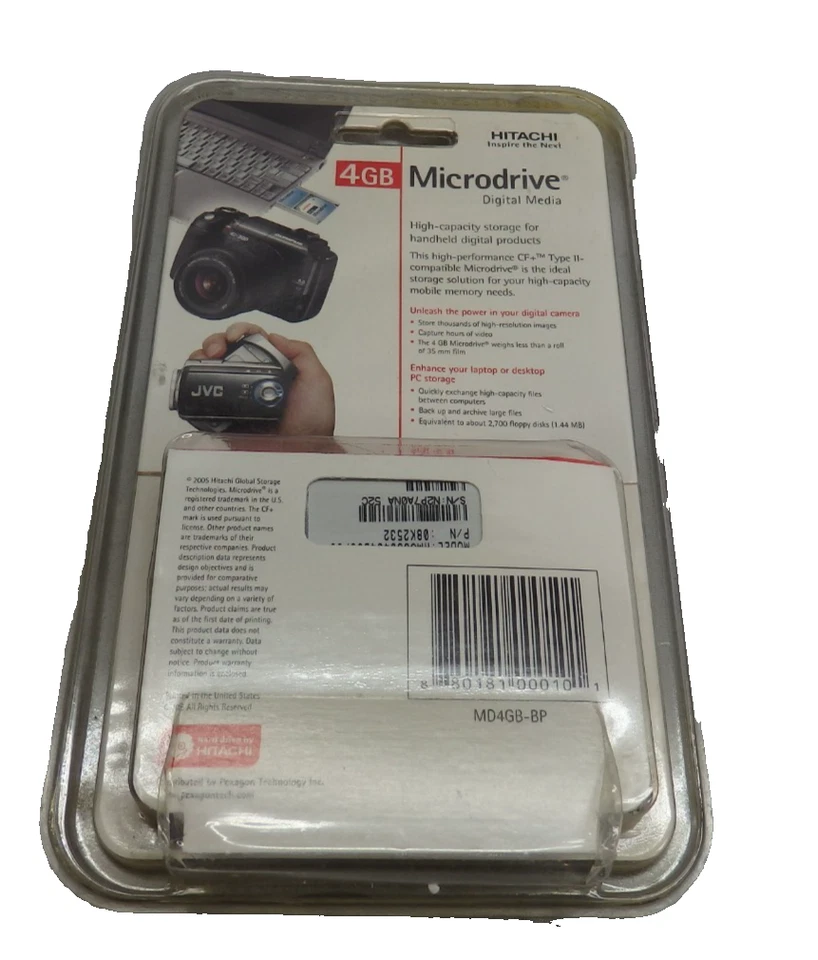 Hitachi 4 GBPexagon MD4GB-BP Microdrive CF+Type -NEW - Image 2 of 4