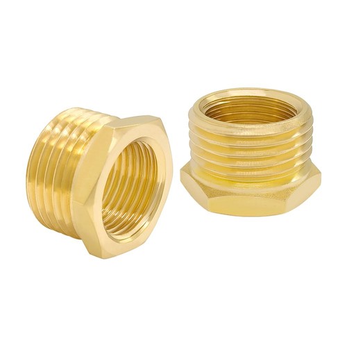 Brass Reducer Bushing 3/4" NPT Male x 3/8" NPT Female Heavy Duty Adapter