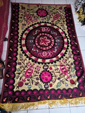 Antique Silk Uzbek suzani handmade embroidery home decor 79"X55" 140x200cm D-20A