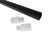 Vintage Black Towel Bar Rod Rack 24 in Springs Plastic Mid Century Modern Retro