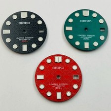 28.5mm Watch Dial Green Luminous for NH35 NH36 Movement Ripple Pattern Dials