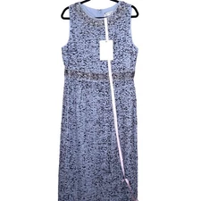 MAC DUGGAL NEW 10839 Sequined Sleeveless Floor LengthDress Slate Blue Women's 8