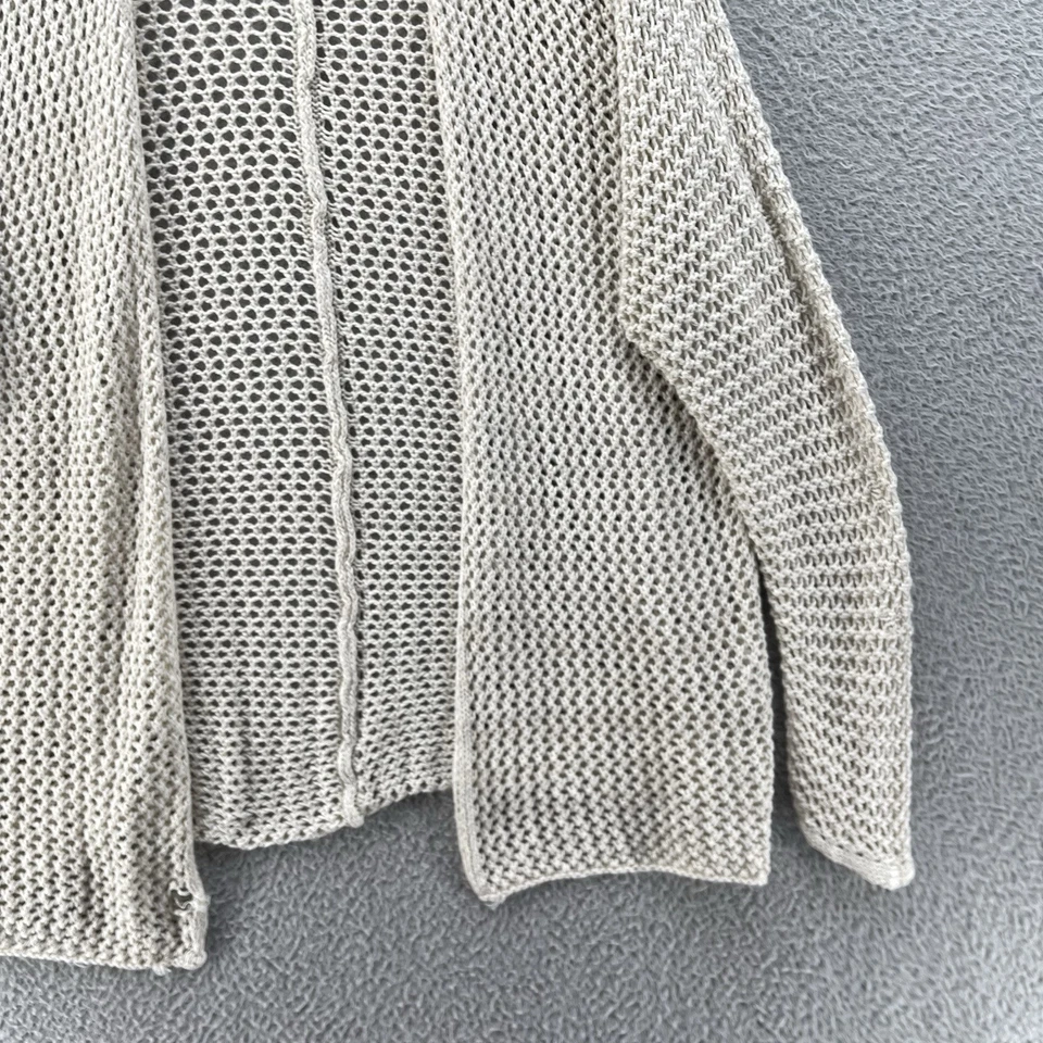 Kimono Brandy Melville Mujer Talla Única Crema Tejido Abierto Frente Abierto Lino Elástico * Foto 4 de 4