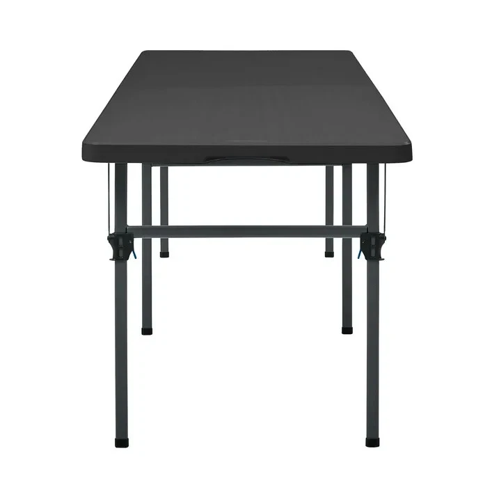 8ft Folding Plastic Table Black Heavy Duty Indoor/Outdoor UV & Scratch Resistant - Image 3 of 4