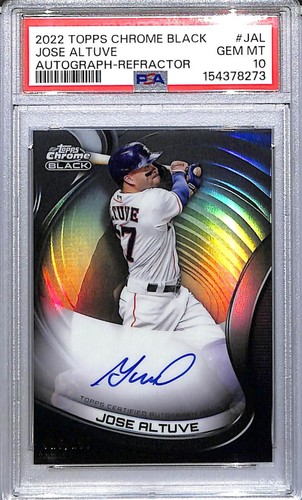 2022 Topps Chrome Black #CBA-JAL Jose Altuve PSA 10 GEM MINT Auto 26/150 Astros