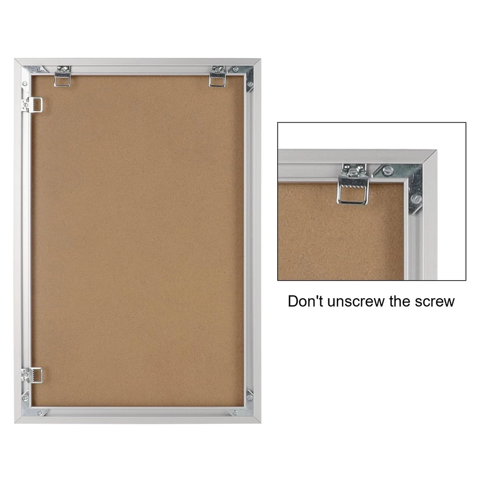 30x40 Inch Poster Frames 2PCS, Plexiglass, Silver Aluminum Snap Frame, Front-... - Image 4 of 4