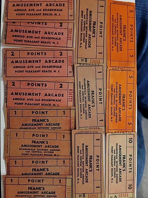 Lot of 14 Frank's AMUSEMENTArcade Point Pleasant Beach NJNew Jersey TicketS RARE