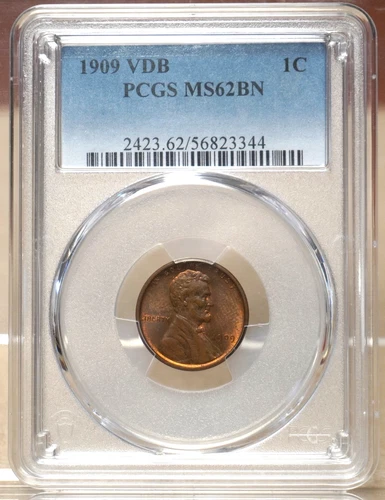 1909 VDB LINCOLN CENT PCGS MS62BN 823344
