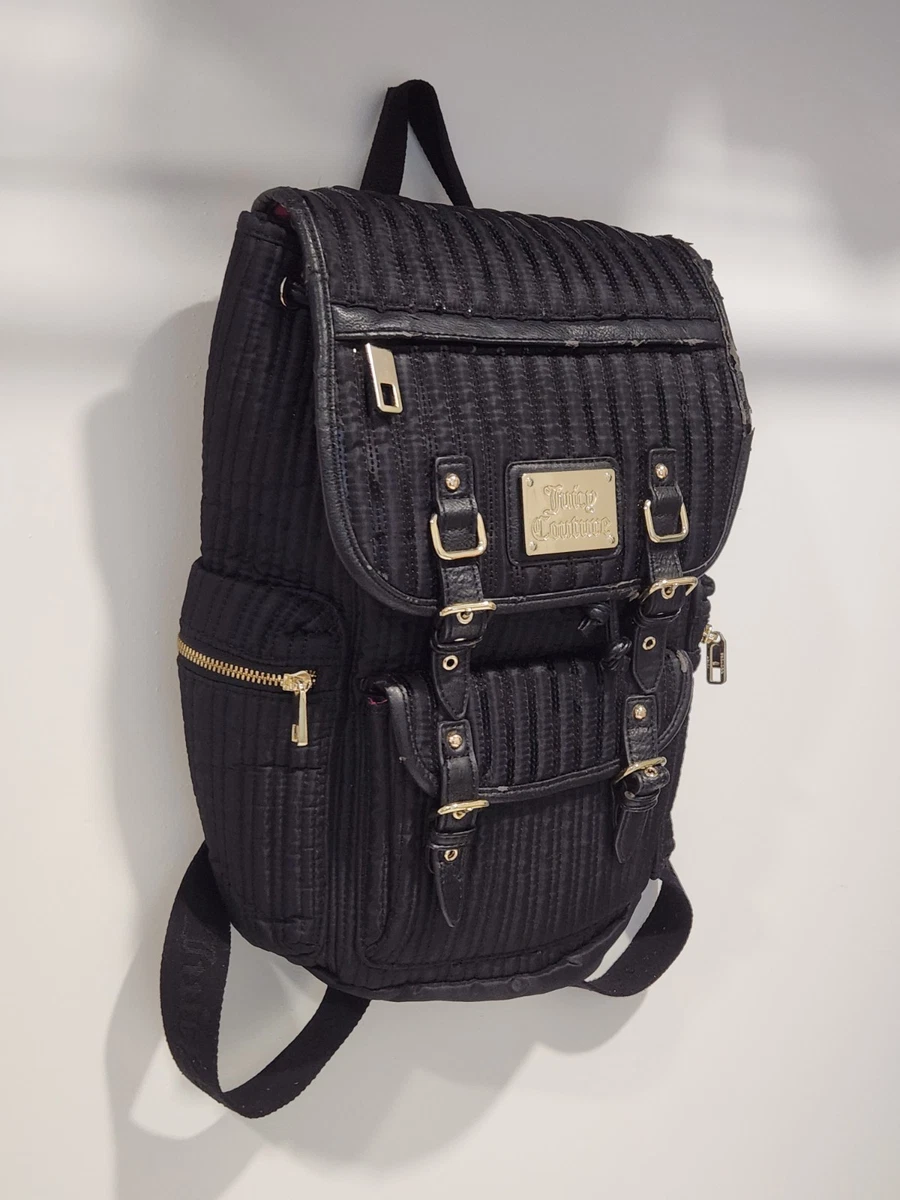 Juicy Couture Y2K Sequin Backpack Juicy Couture Black Sequin Backpack Gold Logo Plaque Pink  main image 3