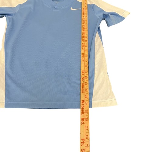 Nike Baseball Trikot Jungen Größe L Hellblau Weiß Kurzarm V-Ausschnitt - Bild 5 von 8