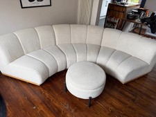 Daals Granvia Ecru Boucle Modular Sofa, 3-Seater Curved Sofa   Pouffe **MUST GO