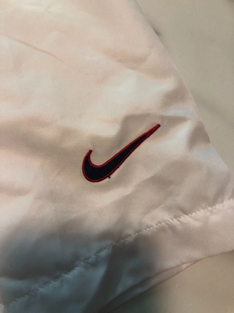 Nike Tennis Skirt Women 24 White Performance Pockets Elastic Waist Side Zip Mini