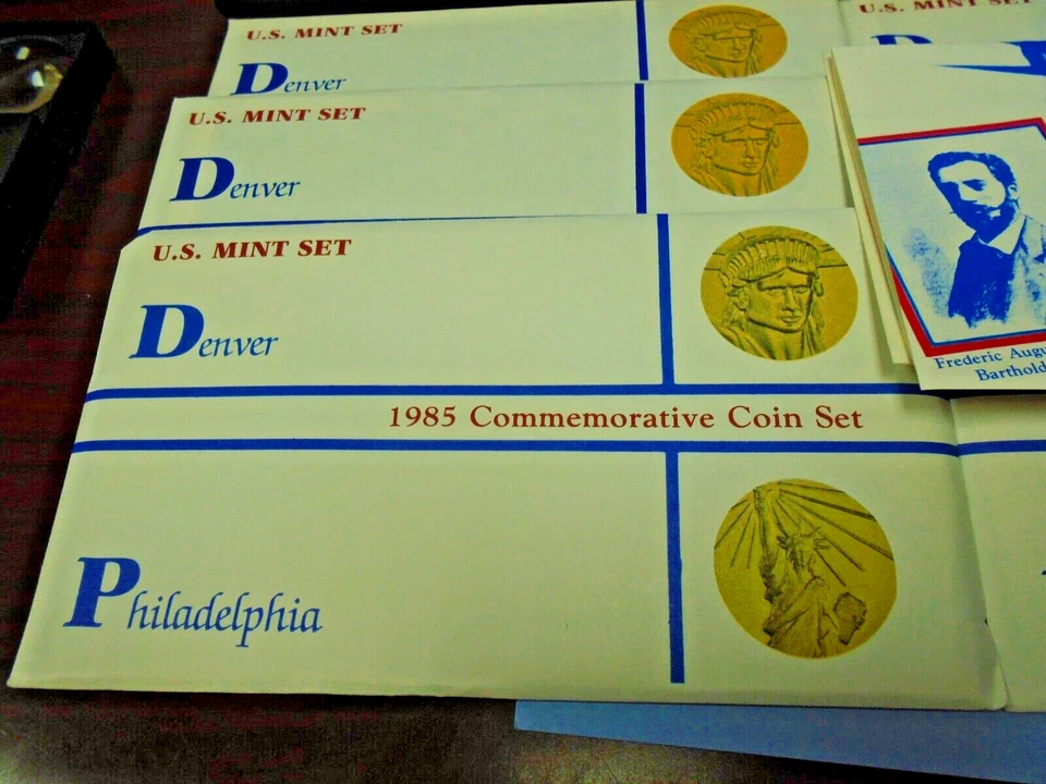 Lot of Nine (9) 1985 P & D Uncirculated Commemorative Coin U.S. Mint Sets - Image 4 of 4