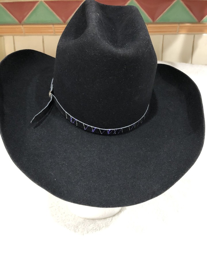 VINTAGE WESTERN HAT RAND'S CUSTOM HATS BILLINGS MONTANA SIZE 7 BLACK NEW eBay