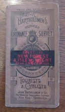 1897 - 1903 Bartholomews Reduced Survey Tourists & Cyclists Cloth Map NEW FOREST