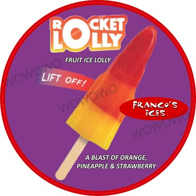 Eiswagen Aufkleber Francos Eis Rakete Obst Eis Lolly Anhänger Ladenaufkleber