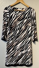 Calvin Klein Women's Stretch Animal Print Dress Size 4 Zebra Stretch