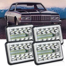 4PCS 4x6" LED Headlights Hi/Lo Sealed Beam DRL For 1977-1986 Chevrolet Caprice