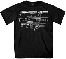 Hot Leathers Mens Black T-Shirt Freedom and Guns