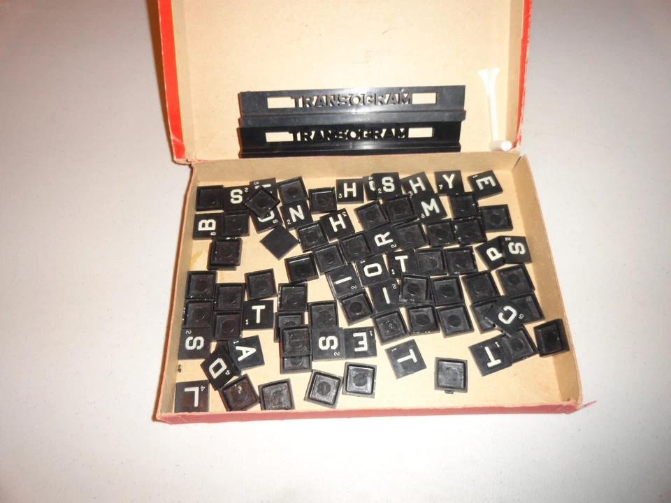 Vintage 1957 Transogram Anagrams Incomplete 82 tiles 2 racks - Image 4 of 4