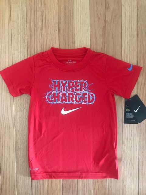 light blue and red nike shirt