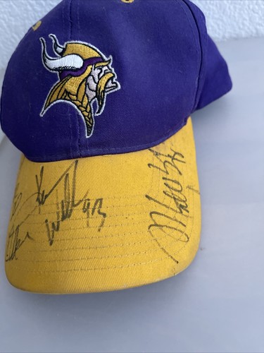 Gorra de béisbol autografiada firmada Reebok Minnesota Vikings gorra NFL RARA - Imagen 3 de 8