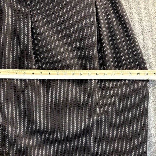 Dana Buchman Wool Blend Skirt Womens 10 Black Beige Dbl Pin Stripe Pockets Midi - Image 4 of 4